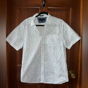 Banana Republic White and Blue Floral Button Down Shirt
